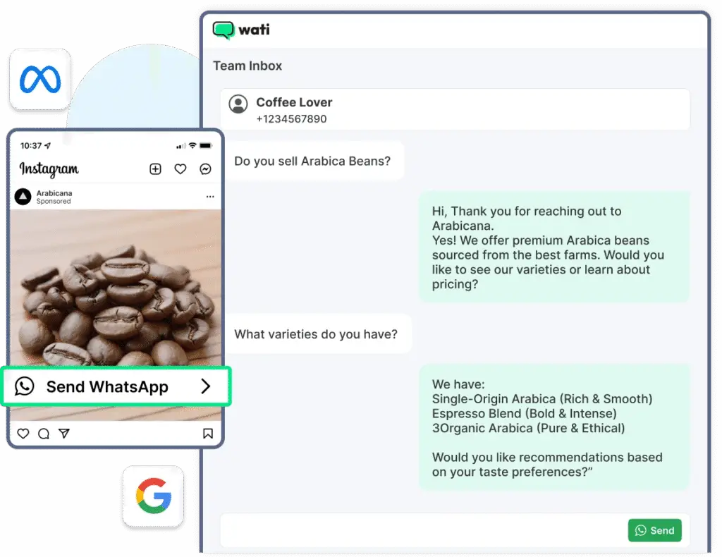 wati WhatsApp Business automation UK